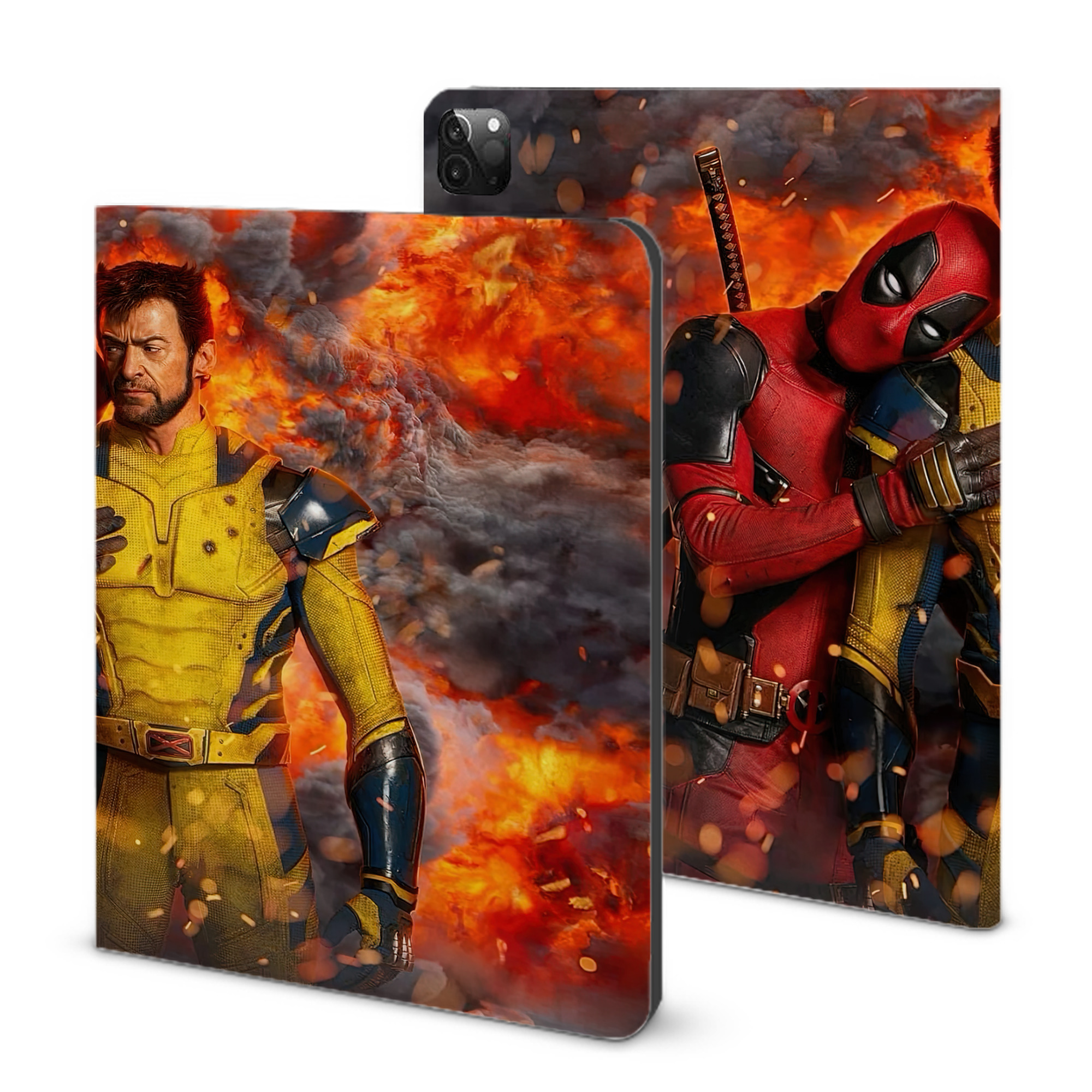 （画像用） Deadpool デッドプール IPadケース ペンホルダー付き ブックスタイルデザイン